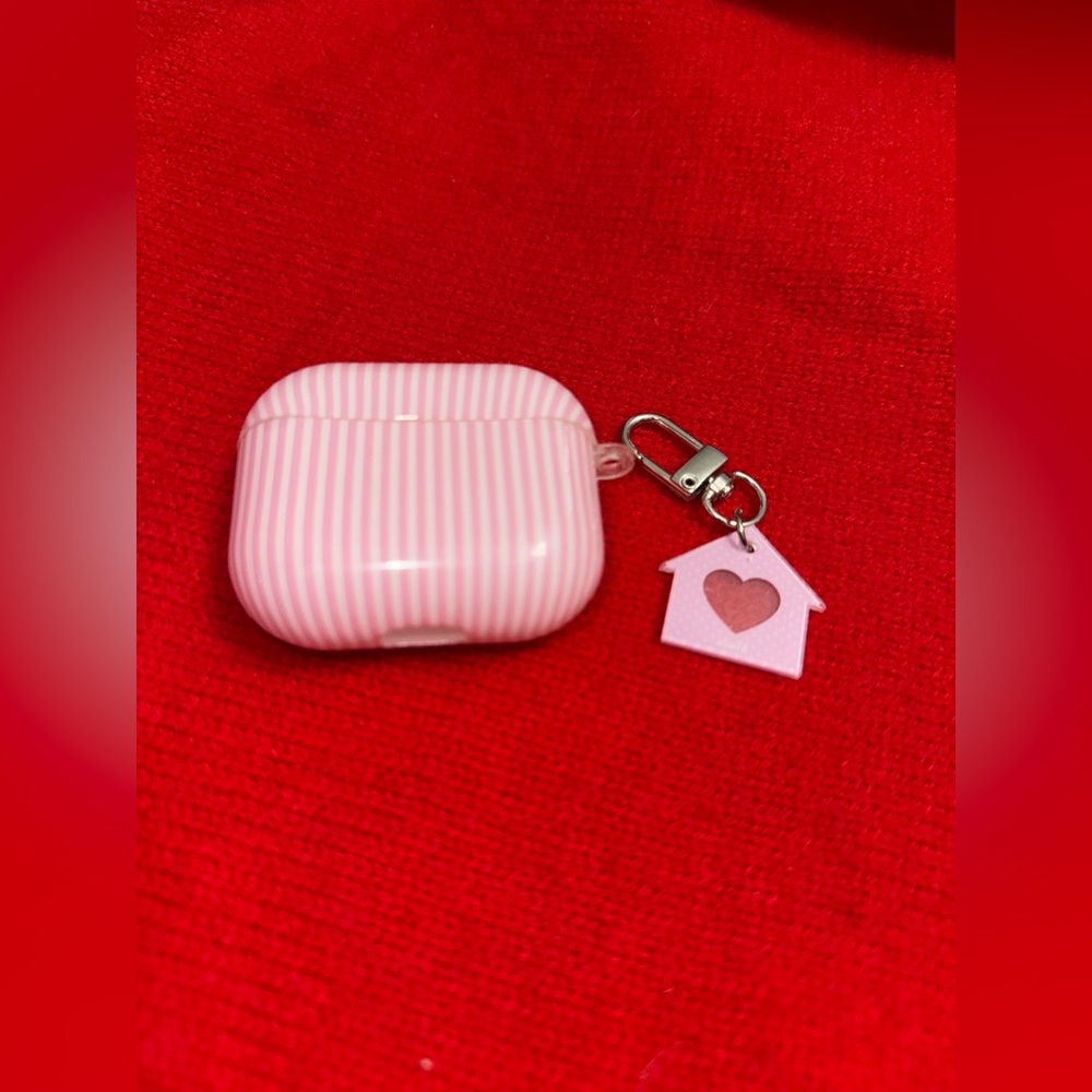 Pink Striped Wireless AirPods Case